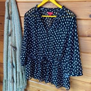 Elle Sheer V-neck Blouse